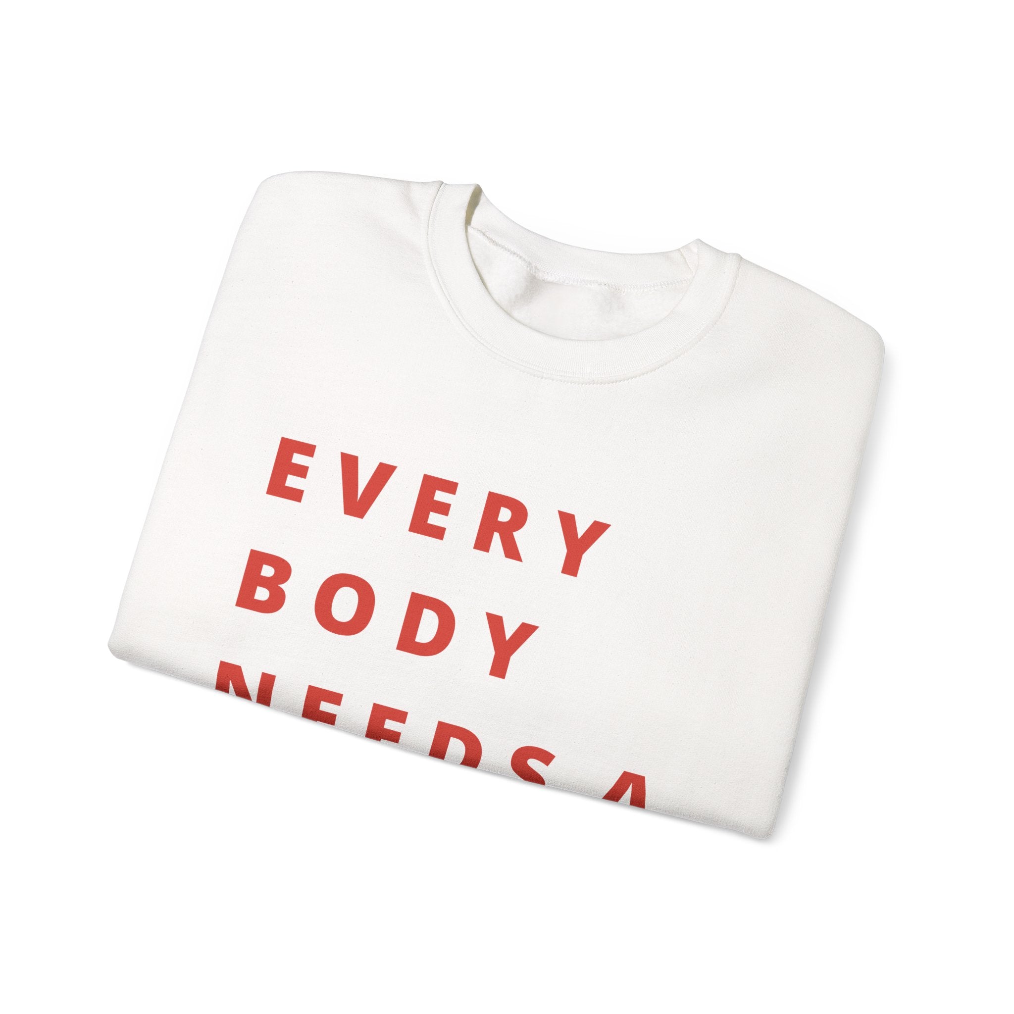 Every Body Needs a Hug Bestie Crew sweatshirt | pink text Crewneck, Positive Message