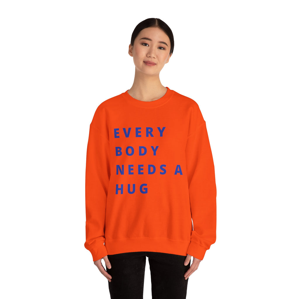 Every Body Needs a Hug Bestie Crew sweatshirt | navy text Crewneck, Positive Message