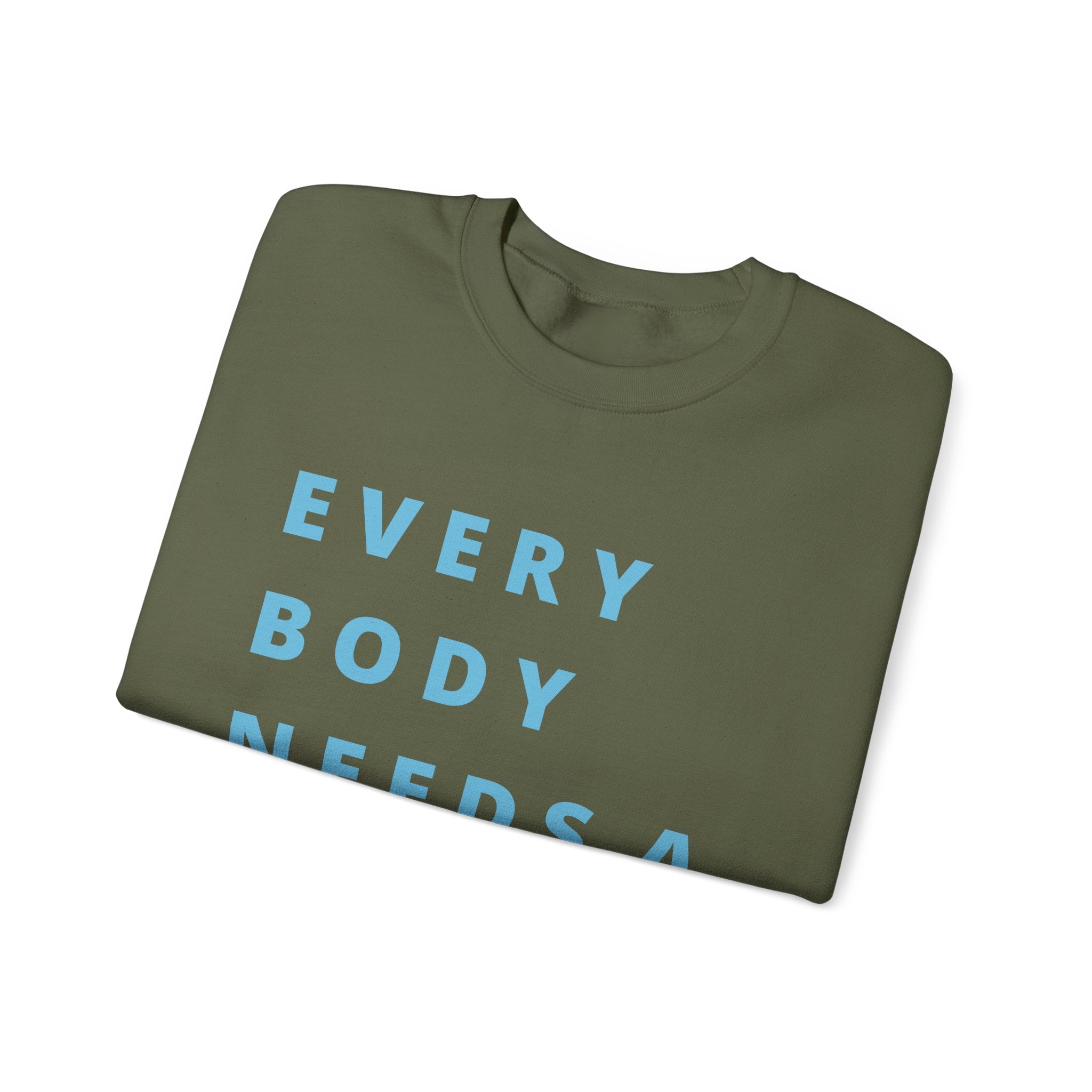 Every Body Needs a Hug Bestie Crew sweatshirt | blue text Crewneck, Positive Message