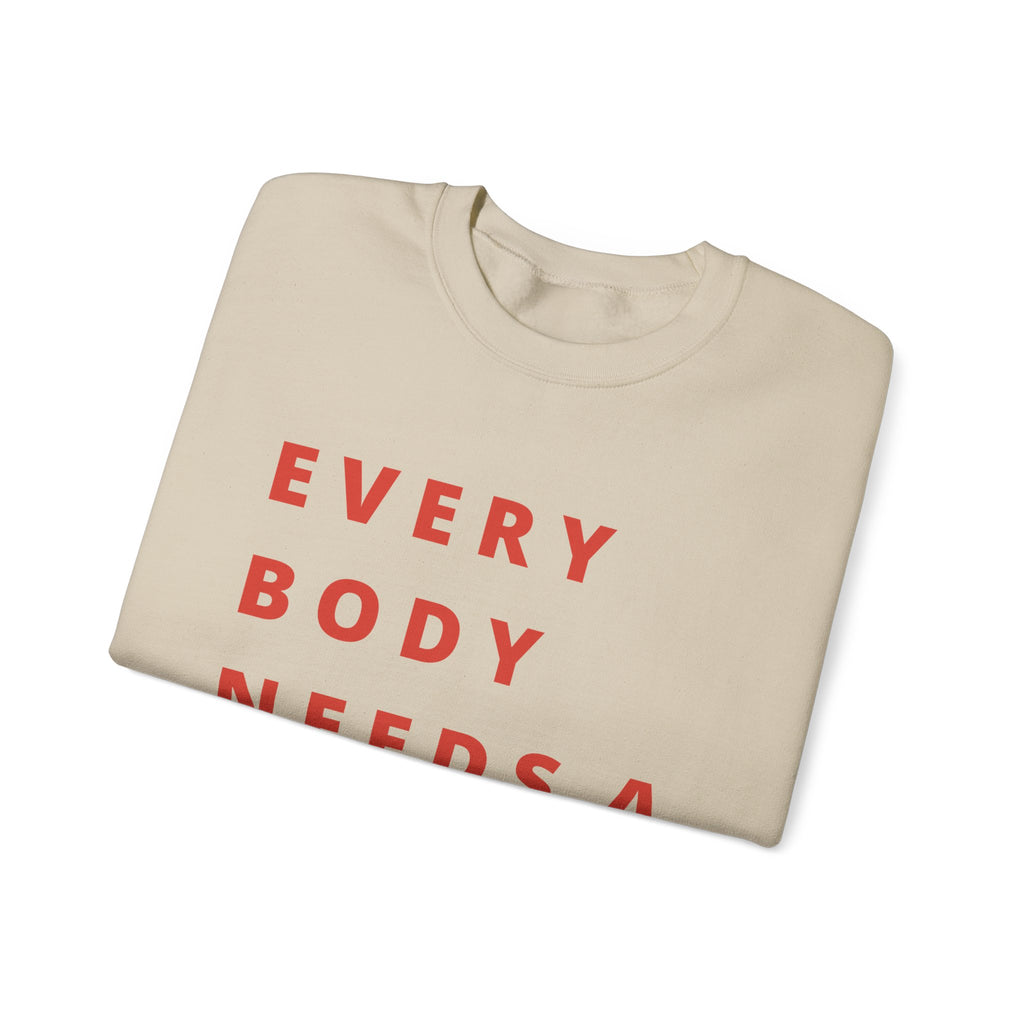 Every Body Needs a Hug Bestie Crew sweatshirt | pink text Crewneck, Positive Message