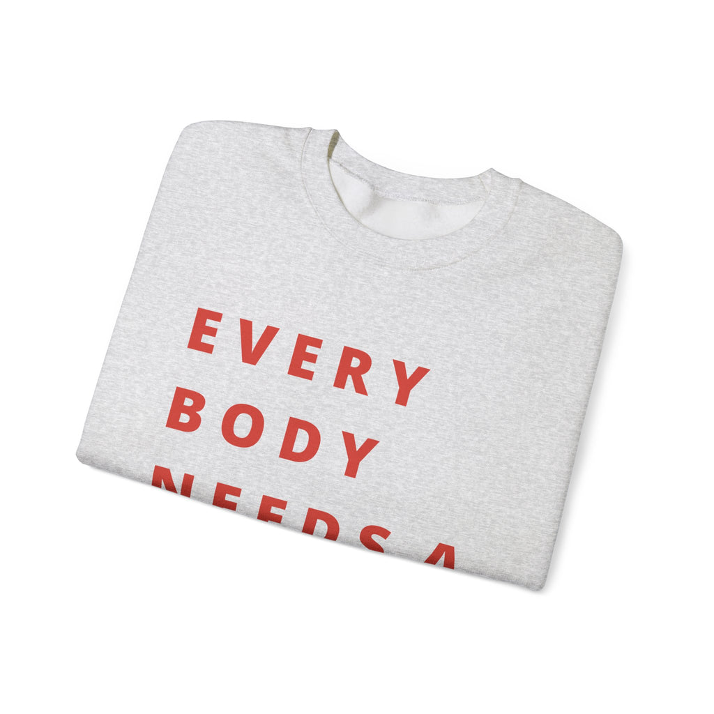 Every Body Needs a Hug Bestie Crew sweatshirt | pink text Crewneck, Positive Message