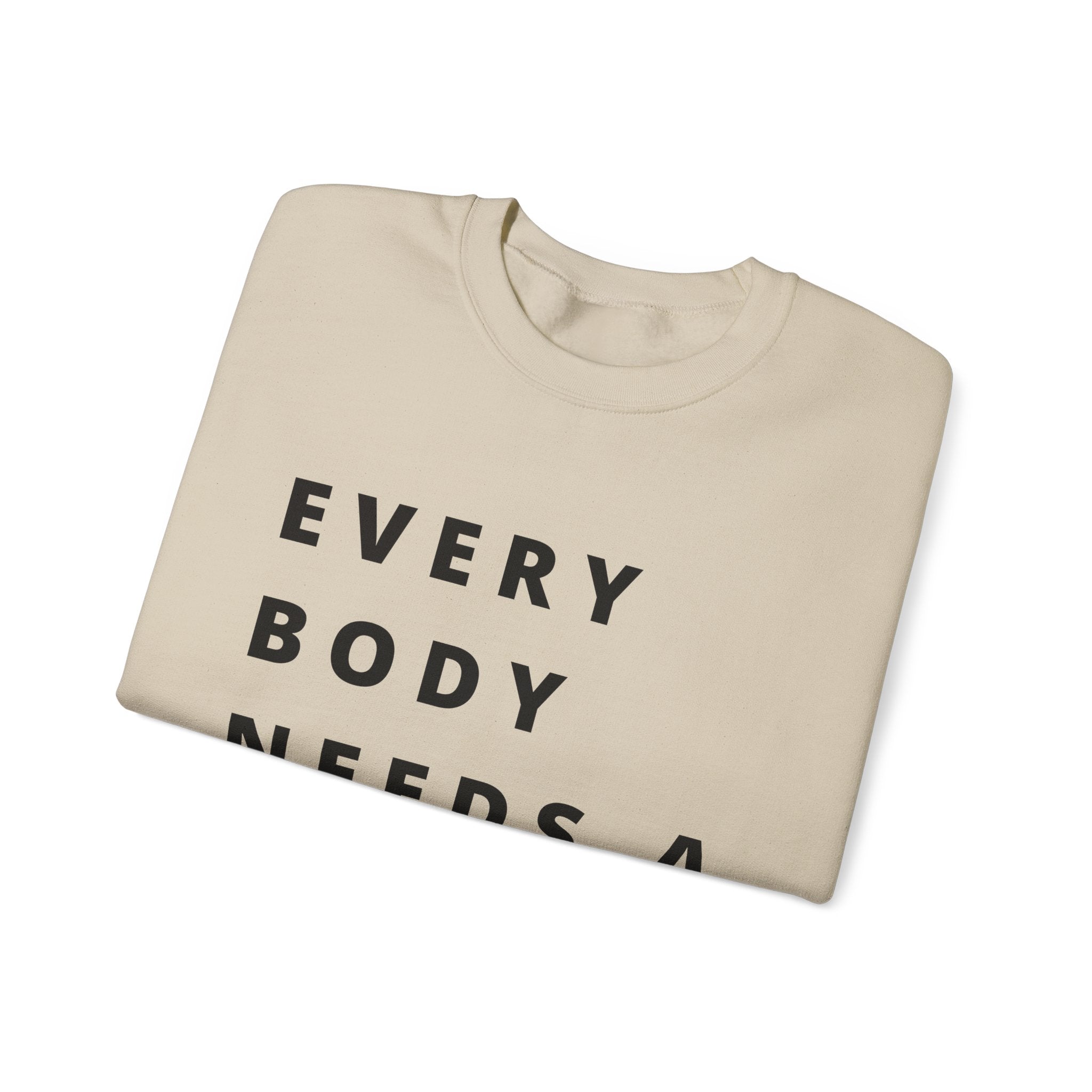 Every Body Needs a Hug Bestie Crew sweatshirt | black text Crewneck, Positive Message