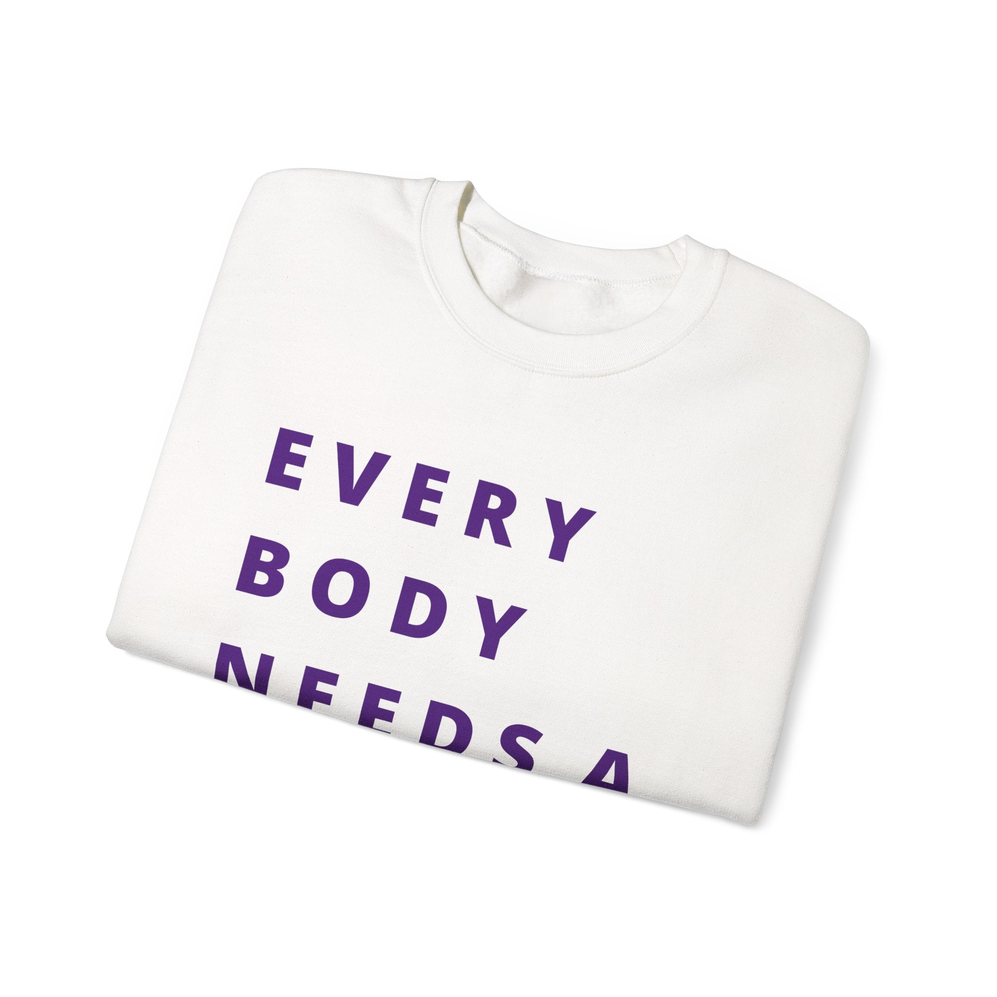 Every Body Needs a Hug Bestie Crew sweatshirt | purple text Crewneck, Positive Message